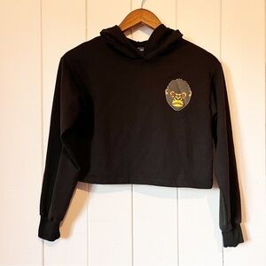 Ape-X Apperal Black Cropped Hoodie. Size Small.